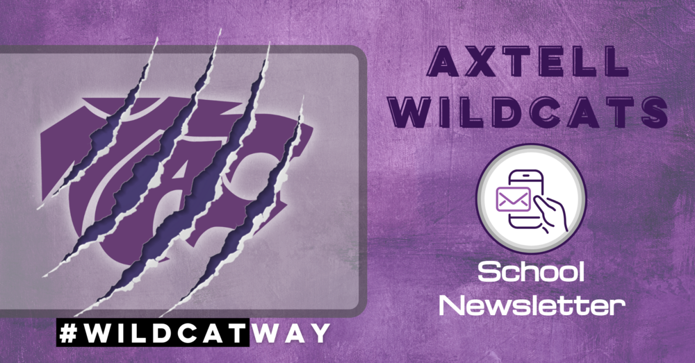 Powercat with claw marks and the words Axtell Wildcats School Newsletter